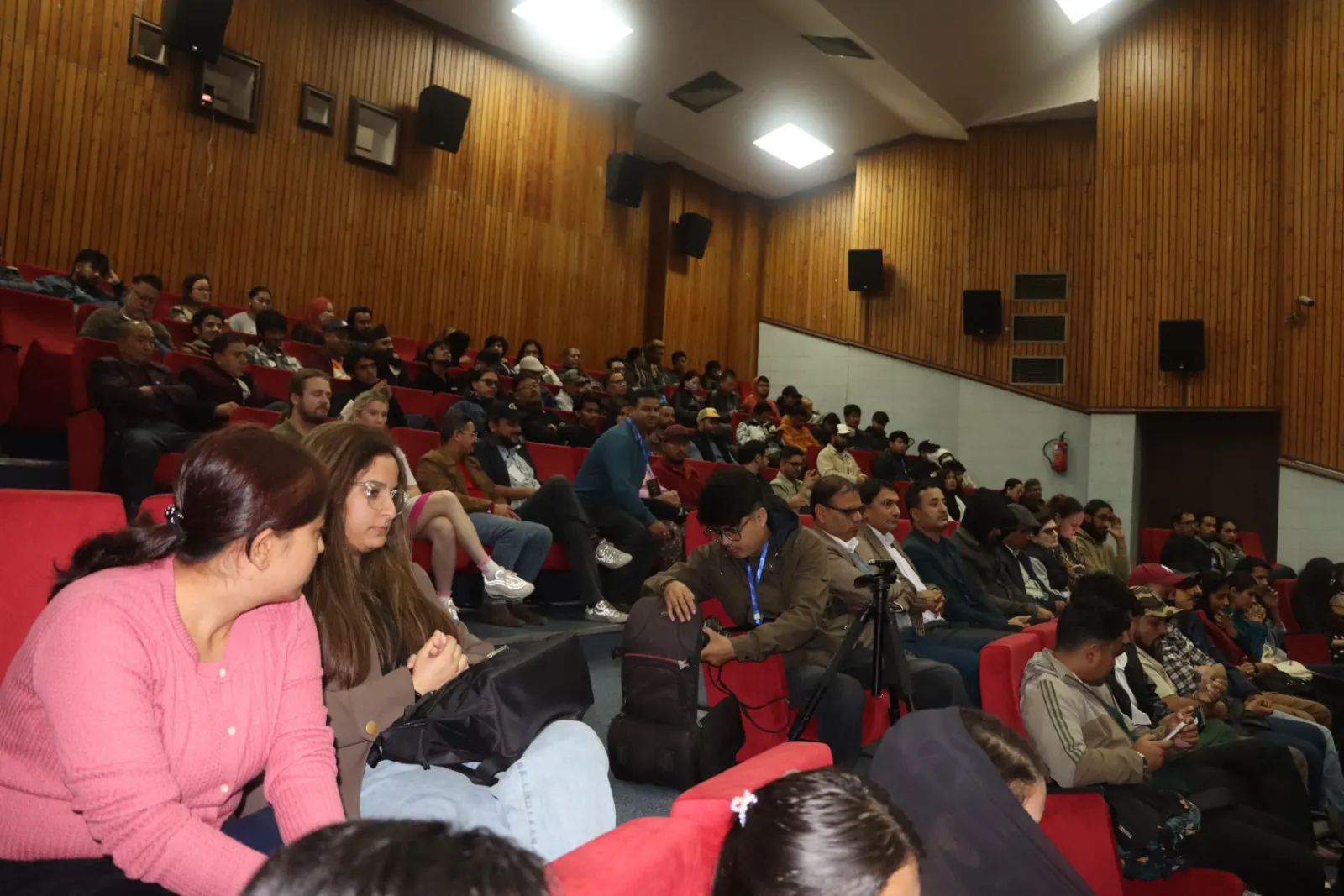 A full auditorium of viewers before a screening at KHFF 2025